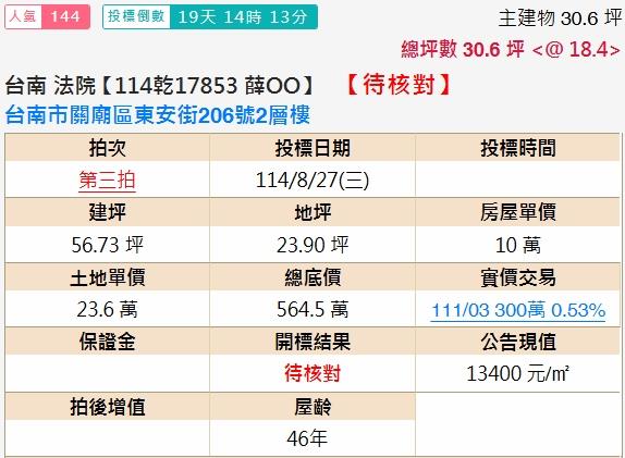 台南關廟法拍屋法拍-1