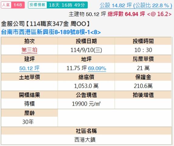 台南西港法拍屋法拍-1