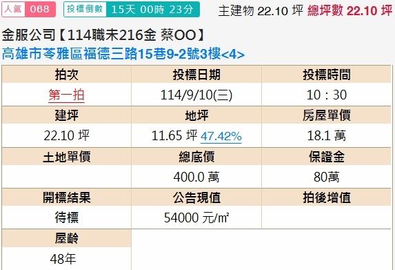 苓雅法拍屋法拍-1