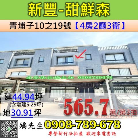 新竹新豐法拍屋青埔子4年新社區別墅近閎基甜鮮森瑞興國小