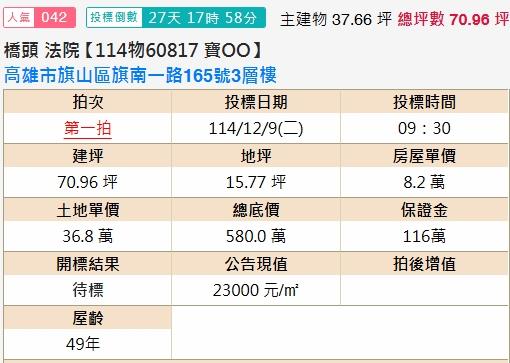 高雄旗山拍賣法拍屋-1