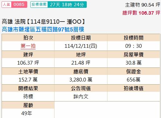 高雄鹽埕法拍法拍屋-1