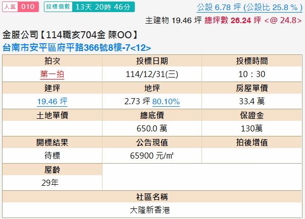 台南安平拍賣法拍屋-1