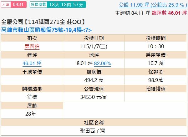 高雄鼓山拍賣法拍屋-1