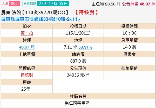 屏東市法拍屋法拍-1