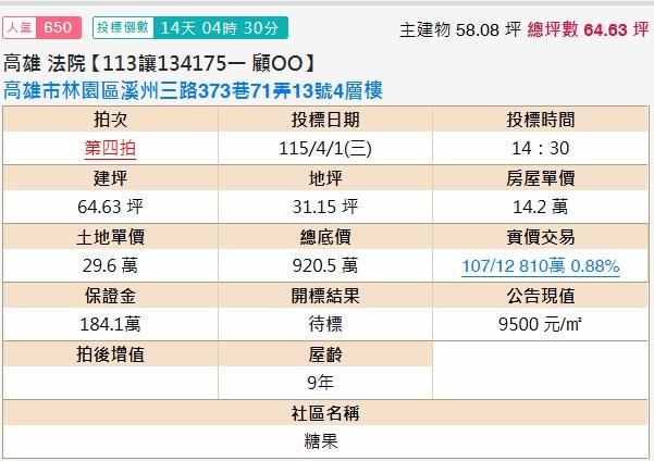 高雄法拍屋拍賣-1