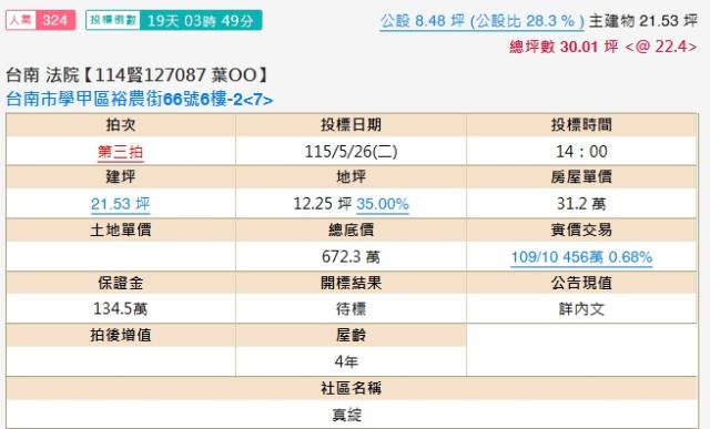 台南學甲法拍屋拍賣-1