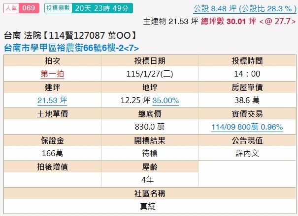 台南學甲法拍屋拍賣-1
