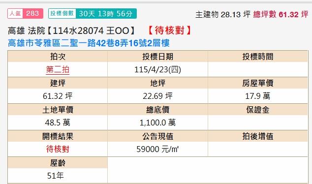 高雄苓雅法拍法拍屋-1