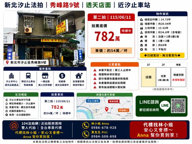 車站核心地段汐止站秀峰路9號