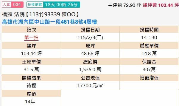 湖內法拍屋法拍-1