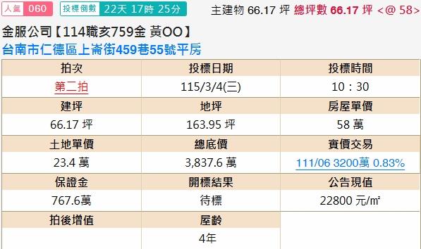仁德拍賣法拍屋-1
