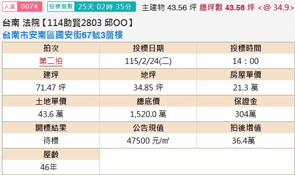 台南安南法拍屋法拍-1