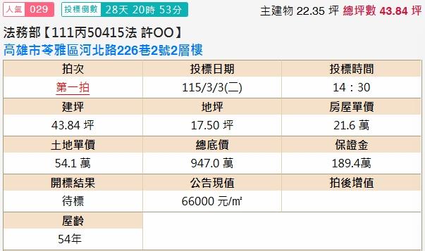 高雄苓雅法拍屋法拍-1