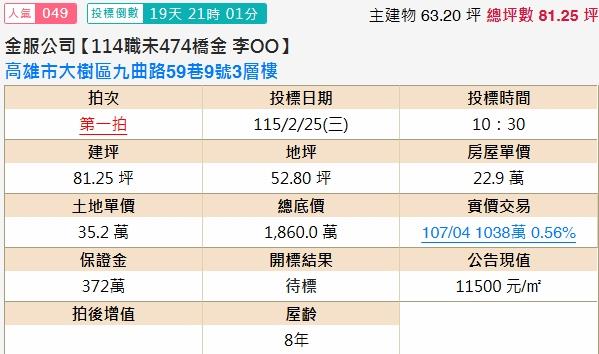 大樹法拍屋法拍-1