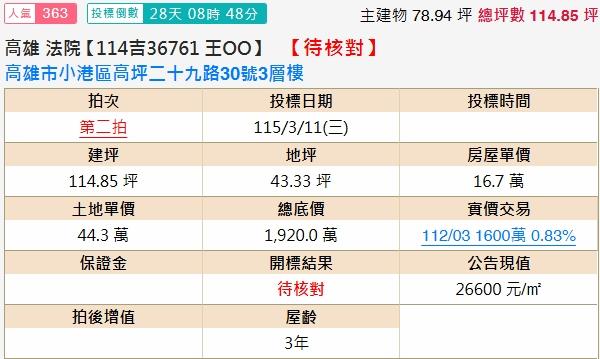 高雄小港法拍屋法拍-1