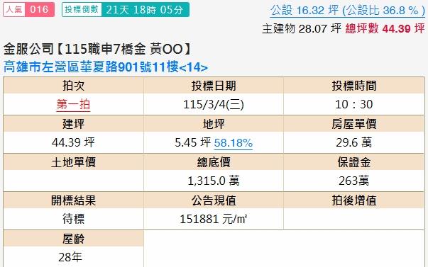 高雄拍賣法拍屋-1