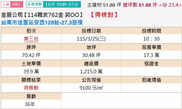 佳里拍賣法拍屋-1