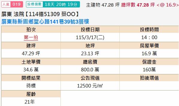 屏東新園法拍屋法拍-1