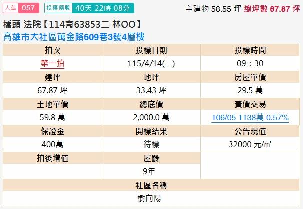 高雄大社拍賣法拍屋-1