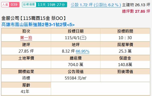 高雄法拍法拍屋-1