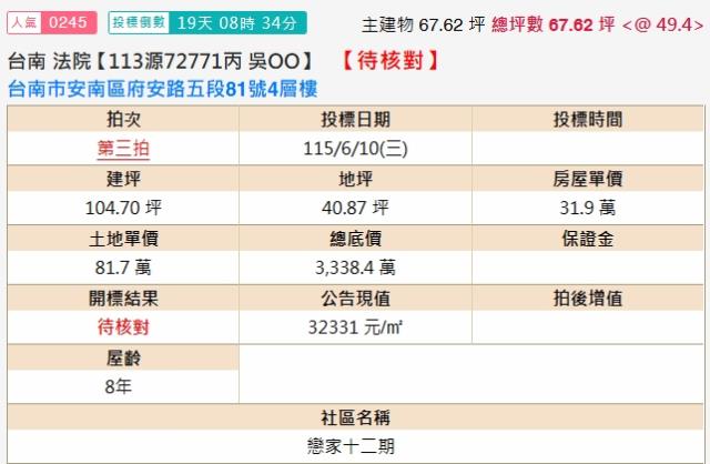 台南安南法拍屋拍賣-1