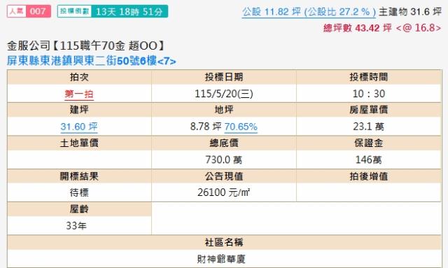 屏東東港法拍法拍屋-1
