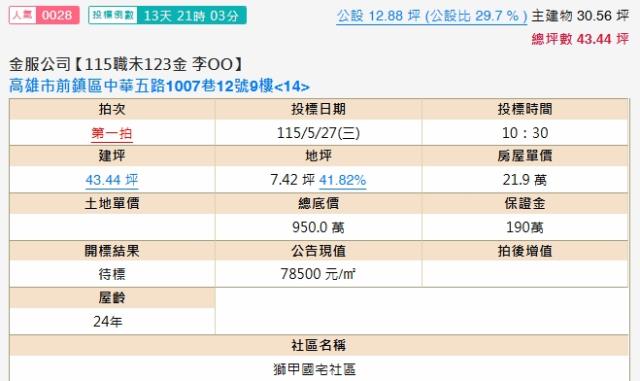 高雄前鎮法拍屋法拍-1