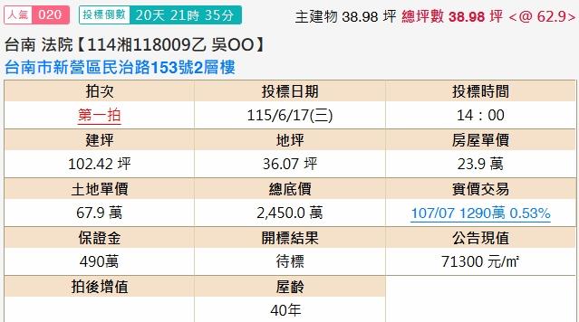 台南新營法拍屋法拍-1