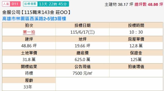 高雄林園法拍屋法拍-1