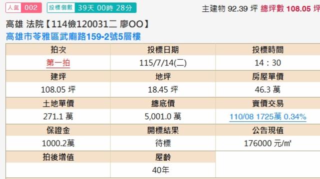 高雄苓雅法拍法拍屋-1