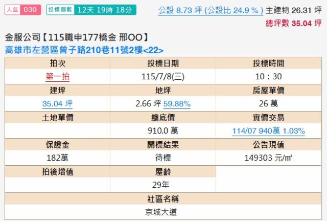 左營法拍屋法拍-1